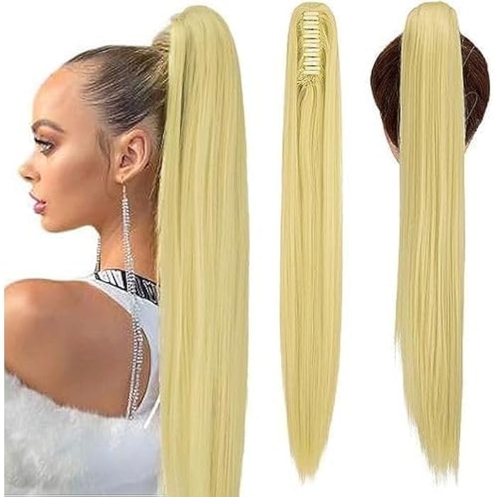 DILLARDS Extension Blonde Straight Hair Clip In Hair For Easy Wear And Install Thermal Fiber Synthetic Fiber Suitable For Daily Wear And Special Occasions - Image 1